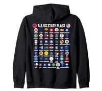 Flags of the U.S. States 50 Flags American Geography Sudadera con Capucha