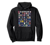 Flags of the U.S. States 50 Flags American Geography Sudadera con Capucha