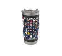 Flags of the U.S. States 50 Flags American Geography Vaso térmico de acero inoxidable de doble pared