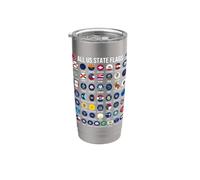 Flags of the U.S. States 50 Flags American Geography Vaso térmico de acero inoxidable de doble pared