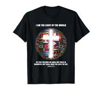 Flags of The World - Christian Faith Cross John 8:12 Light Camiseta