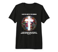 Flags of The World - Christian Faith Cross John 8:12 Light Camiseta Premium