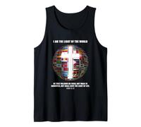 Flags of The World - Christian Faith Cross John 8:12 Light Camiseta sin Mangas