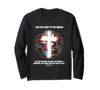 Flags of The World - Christian Faith Cross John 8:12 Light Manga Larga