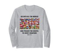 Flags of The World - Christian Faith Gospel Mark 16:15 Manga Larga