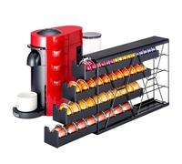 FlagShip Organizador de cápsulas de café de esquina de 4 niveles para Nespresso Vertuo - Almacenamiento de más de 40 cápsulas, delgado de metal para encimera de cocina, ahorro de espacio con diseño