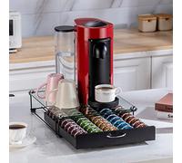Flagship Organizador de cápsulas de café Vertuo para almacenamiento de cápsulas Nespresso con parte superior de vidrio templado de cristal (capacidad de 50 cápsulas)