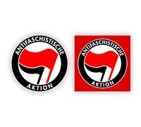 FlagShipper Juego de 50 pegatinas de acción antifascista, redondas, resistentes a la intemperie, políticas para demostración, declaración, sociedad civil, autoadhesivas, para interior y exterior