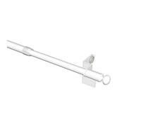 Flair Deco Pinza Barra, Scheibe Barra con terminación Bola, Extensible, Metal, Color Blanco, 30 - 50 cm