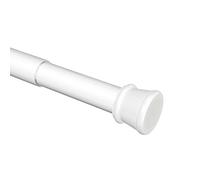 Flair Deco Pinza Barras, Barras tensoras, Barras telescópicas con Tapones de Goma, 2 Unidades, Extensible, Metal, Color Blanco, 80 - 130 cm