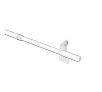 Flair Deco Pinza Barras, Scheibe Barras con terminación Cilindro, 4 Unidades, Extensible, Metal, Color Blanco, 30 - 50 cm