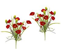 Flair Flower Amapola Artificial Amapola Arbusto Amapola Amapola Ramo de Flores Artificiales Ramo de Seda Ramo de Flores Falsas Plantas Amapolas hogar Tumba Boda decoración Naranja