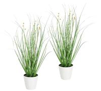 Flair Flower Arbusto de Hierba Artificial en Maceta con Flores, Paquete de Hierba Artificial, Planta Decorativa, Hierba Artificial, Hierba Ornamental, Hierba Decorativa, decoración de Primavera, 30