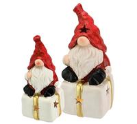 Flair Flower Figuras Decorativas navideñas con Caja de Regalo con luz LED, decoración de Navidad, decoración de Navidad, Estatua Decorativa, Escultura, Juego de 2 Unidades