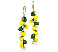 Flair Flower Guirnalda de Limones Artificiales, para Colgar, Frutos realistas, Frutos Falsos, para decoración, Mezcla de limón, decoración de Alimentos, Juego de 2 Unidades