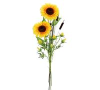 Flair Flower Juego de 4 Flores Artificiales de Girasol, Cardo y totora, Flores Individuales, Flores de Seda, Ramas de otoño, decoración de otoño, Flores Artificiales