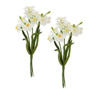 Flair Flower Narcisos artificiales, flores de primavera, flores artificiales, ramos, arreglos florales, decoración de primavera, narciso, decoración de Pascua, decoración de mesa, juego de 2 unidades,