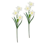 Flair Flower Narcisos artificiales, flores de primavera, flores artificiales, ramos, arreglos florales, decoración de primavera, narciso, decoración de Pascua, decoración de mesa, juego de 2 unidades,