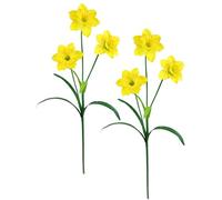 Flair Flower Narcisos artificiales, flores de primavera, flores artificiales, ramos, arreglos florales, decoración de primavera, narciso, decoración de Pascua, decoración de mesa, juego de 2 unidades,