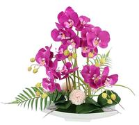 Flair Flower Orquídea Artificial de 52 cm en Cuenco de cerámica, Flor Artificial, orquídea Artificial Phalaenopsis con Maceta, Planta Artificial, decoración de Boda, Mariposa, Flor Decorativa, Flores