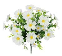 Flair Flower Ramo de Flores Artificiales Cosmea Margaritas Eucalipto Ramos de Flores de Seda, Flores Artificiales, Ramo de Flores Decorativas, Ramo de Flores, Ramo de Flores, Ramo de Boda, casa,