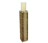 Flair Flower - Soporte para Velas de Corcho, decoración navideña, Farol de Madera, Estilo rústico, marrón Antiguo, cabaña de los Alpes, Shabby, Natural, Aprox. 10 x 10 x 47 cm.