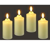 Flair Flower Velas LED de cera real, juego de 4 velas eléctricas, velas LED, luz blanca cálida, luz de ambiente, decoración, velas grandes, velas de Adviento, corona de Adviento, corona romántica, día