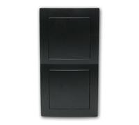 Flair - Tapa ciega con marco doble, color negro, apto para cajas de pared hueca