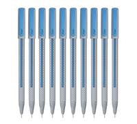 FLAIR Yolo - Paquete de 10 bolígrafos de punta de 0,6 mm, cuerpo ligero y elegante con rendimiento suave, tinta de baja viscosidad para escritura sin manchas, tinta azul, juego de 10 bolígrafos