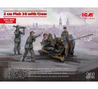 Flak 38 Con Tripulación 1:35 Kit De Modelo De Plástico ICM