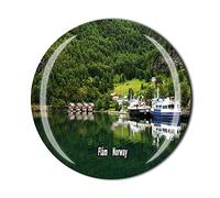 Flam Norway - Imán para nevera (cristal, recuerdo turístico), diseño de recuerdo