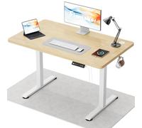 Flamaker Escritorio De Altura Regulable En Altura De 110 X 53 Cm, Escritorio Eléctrico, Escritorio De Ordenador con Función De Memoria, Escritorio De Pie, Beige