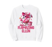 Flamazing Ellen Pink Flamingo Tropical Beach Scene Mujer Sudadera