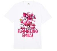 Flamazing Emily Pink Flamingo Tropical Beach Scene Mujer Comfort Colors Adult Heavyweight T-Shirt