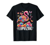 Flamazing Flamingo Pink Tropical Summer Floral Butterfly Camiseta