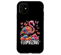 Flamazing Flamingo Pink Tropical Summer Floral Butterfly Carcasa para iPhone 11