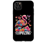 Flamazing Flamingo Pink Tropical Summer Floral Butterfly Carcasa para iPhone 11 Pro Max