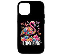 Flamazing Flamingo Pink Tropical Summer Floral Butterfly Carcasa para iPhone 12/12 Pro
