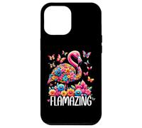 Flamazing Flamingo Pink Tropical Summer Floral Butterfly Carcasa para iPhone 12 Pro Max