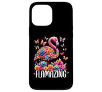 Flamazing Flamingo Pink Tropical Summer Floral Butterfly Carcasa para iPhone 13 Pro Max