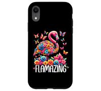 Flamazing Flamingo Pink Tropical Summer Floral Butterfly Carcasa para iPhone XR