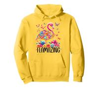 Flamazing Flamingo Tropical Floral Flamingo Pink Butterfly Sudadera con Capucha