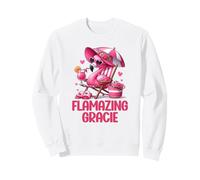 Flamazing Gracie Pink Flamingo Tropical Beach Trip Mujer Sudadera