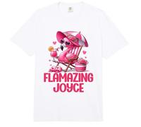 Flamazing Joyce Pink Flamingo Tropical Beach Scene Mujer Comfort Colors Adult Heavyweight T-Shirt