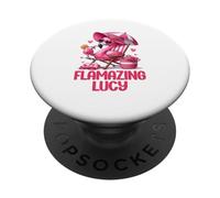 Flamazing Lucy Pink Flamingo Tropical Beach Trip Mujer PopSockets PopGrip Adhesivo
