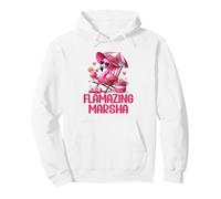 Flamazing Marsha Pink Flamingo Tropical Beach Scene Mujer Sudadera con Capucha
