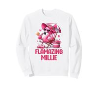 Flamazing Millie Pink Flamingo Tropical Beach Trip Mujer Sudadera