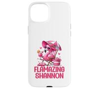 Flamazing Shannon Pink Flamingo Tropical Beach Scene Mujer Carcasa para iPhone 15 Plus