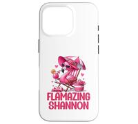 Flamazing Shannon Pink Flamingo Tropical Beach Scene Mujer Carcasa para iPhone 16 Pro