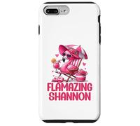 Flamazing Shannon Pink Flamingo Tropical Beach Scene Mujer Carcasa para iPhone 7 Plus/8 Plus